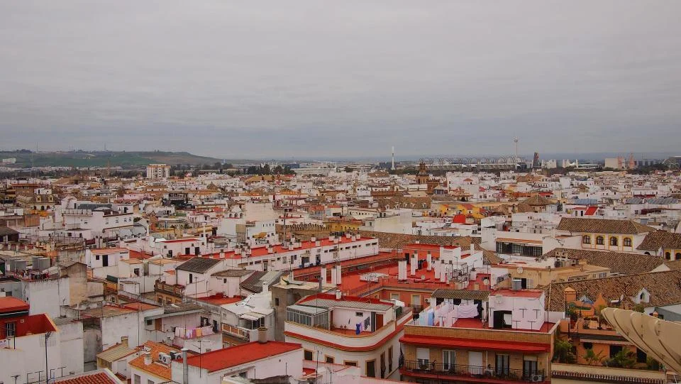 City commercial building rooftops