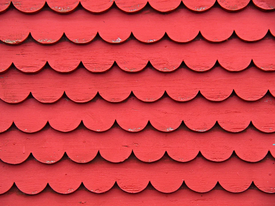Clay tile roof close-up